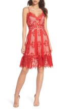 Women's Foxiedox Calla Geometric Lace Dress - Red