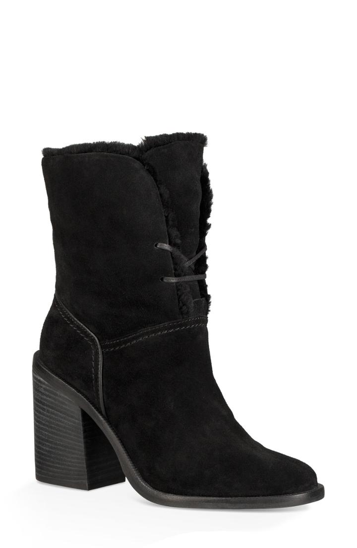 Women's Ugg Jerene Genuine Shearling Boot .5 M - Black
