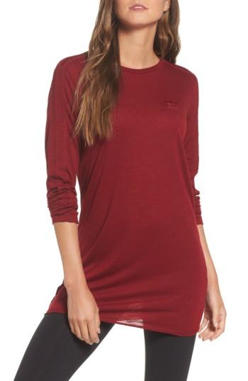 Women's Adidas Long Sleeve Tee - Red