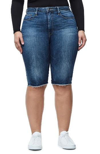 Women's Good American High Waist Denim Bermuda Shorts - Blue