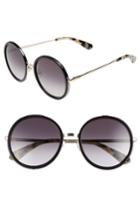 Women's Kate Spade New York Lamonica 54mm Gradient Lens Round Sunglasses - Black/ Gold