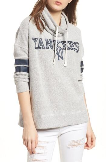 Women's '47 Encore Offsides New York Yankees Funnel Neck Sweatshirt - Grey