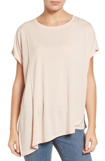 Women's Bobeau Asymmetrical Hem Tee - Pink