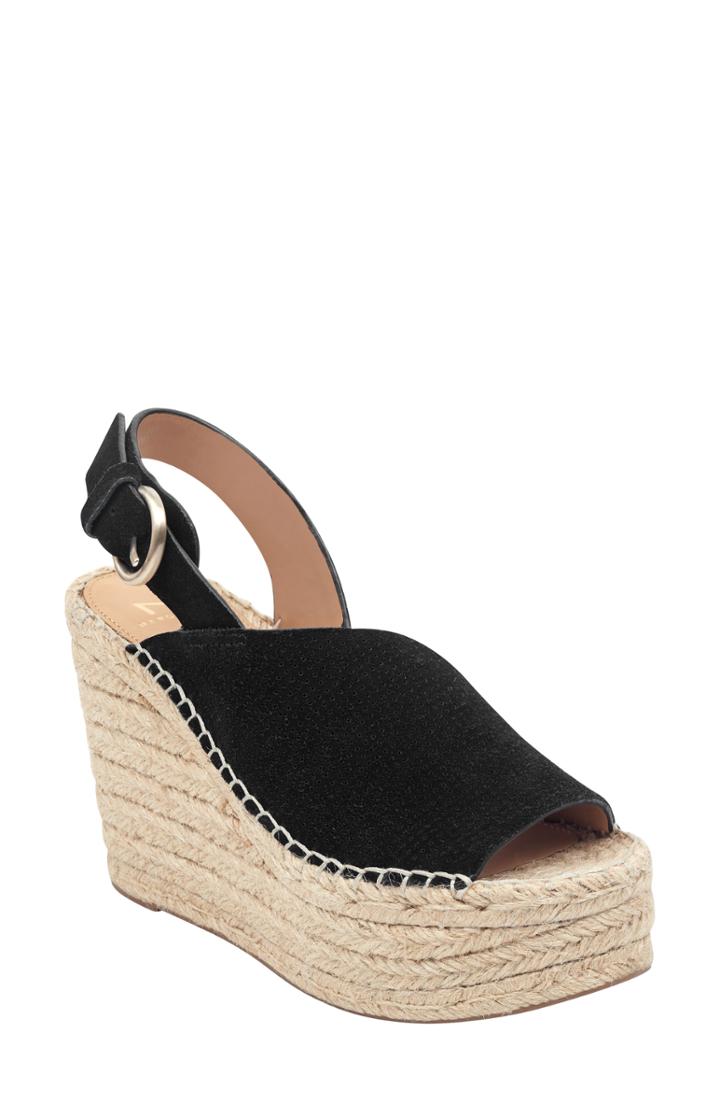 Women's Marc Fisher Ltd Andela Slingback Espadrille Wedge .5 M - Black