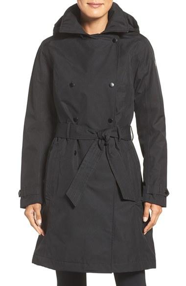 Women's Helly Hansen 'welsey' Insulated Waterproof Trench Coat - Black
