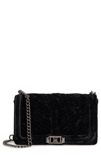 Rebecca Minkoff Love Velvet Quilted Crossbody Bag - Black