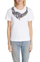 Women's Comme Des Garcons Multicolor Swarovksi Embellished Tee - White
