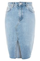 Women's Topshop Denim Midi Skirt Us (fits Like 0) - Blue