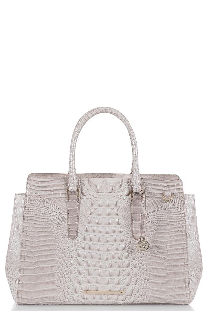 Brahmin Finley Croc Embossed Leather Tote - Ivory