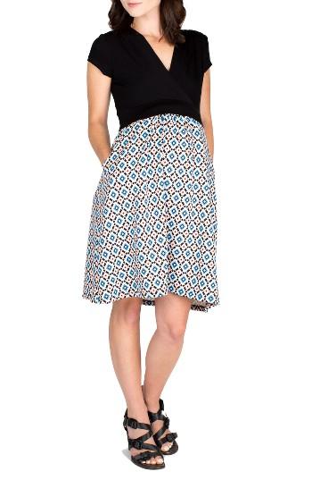 Women's Nom Maternity 'samantha' Surplice Maternity/nursing Dress - Blue