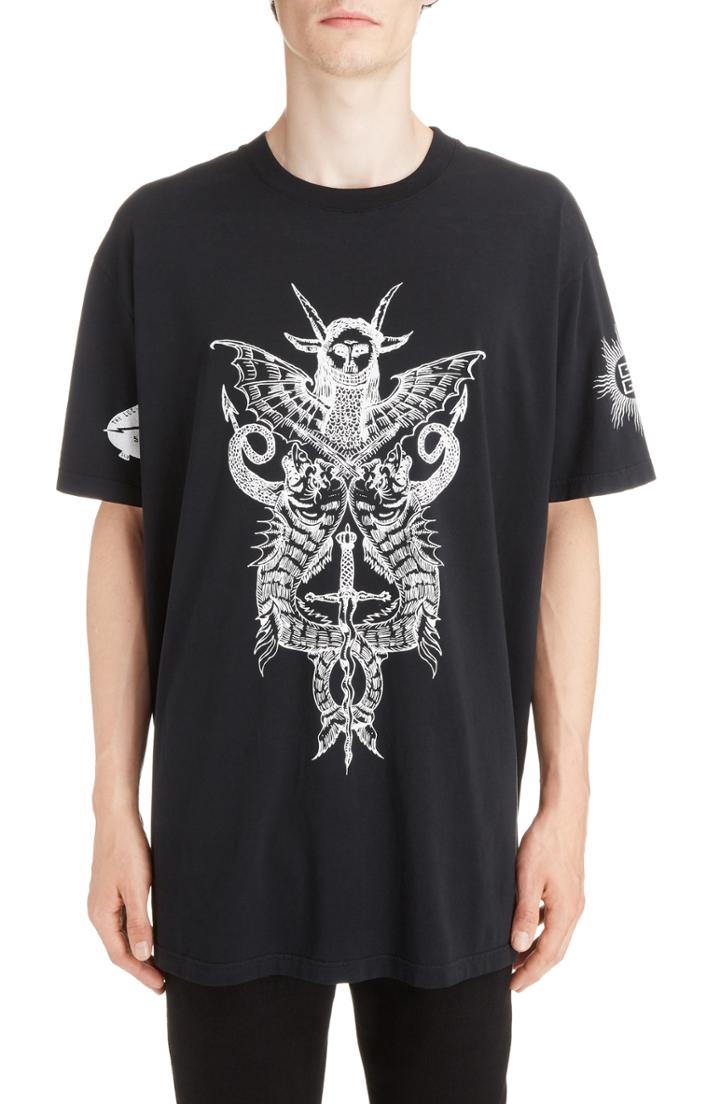 Men's Givenchy Monster Tour Graphic T-shirt - Black