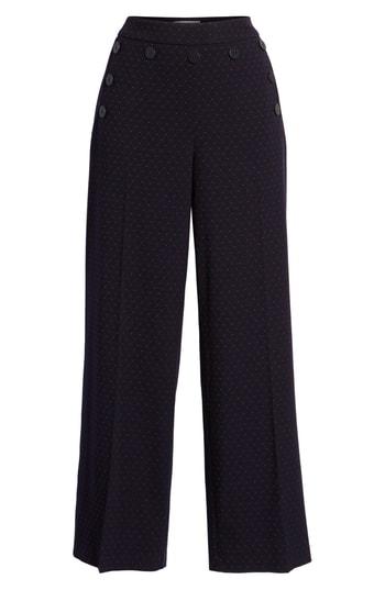 Women's 1901 Button Detail Dot Crop Pants (similar To 14w) - Blue