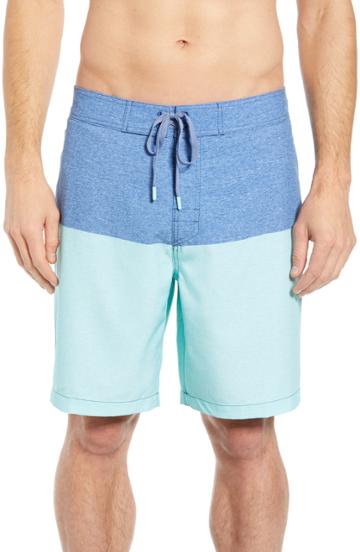 Men's Southern Tide Colorblock Board Shorts, Size - Blue