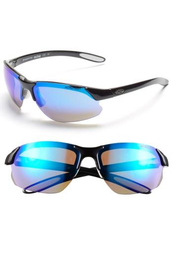Women's Smith 'parallel D Max' 65mm Polarized Sunglasses - Black White/ Blue/ Clear