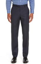 Men's Nordstrom Men's Shop Flat Front Solid Wool Suit Trousers - Blue
