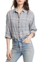 Women's Free People Cutie Plaid Button Down Shirt - Blue