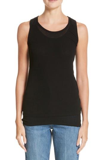 Women's Proenza Schouler Pswl Jersey Gauze Tank - Black