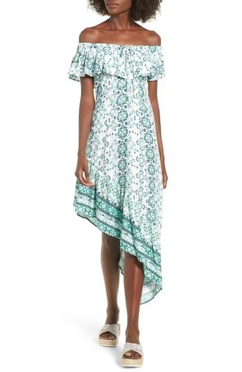 Women's Somedays Lovin Coastal Mountains Off The Shoulder Asymmetrical Dress - Blue