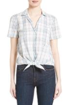 Women's Equipment Keira Tie Front Plaid Cotton Shirt