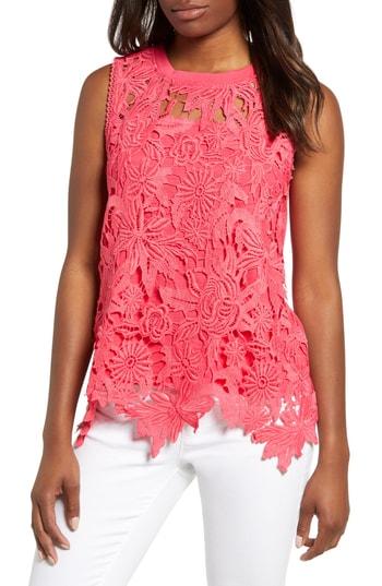 Women's Everleigh Lace Front Sleeveless Top - Pink