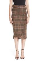 Women's Vetements Distressed Wool Pencil Skirt - Brown