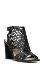 Women's Via Spiga Garnet Perforated Ankle Strap Sandal .5 M - Black