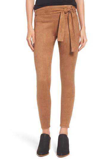 Women's David Lerner Elliot High Rise Tie Waist Leggings - Beige