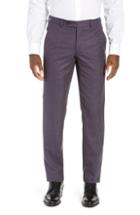 Men's Ted Baker London Jerome Flat Front Solid Wool Trousers R - Purple