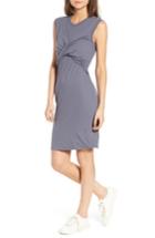 Women's James Perse Twisted Jersey Body-con Dress - Grey
