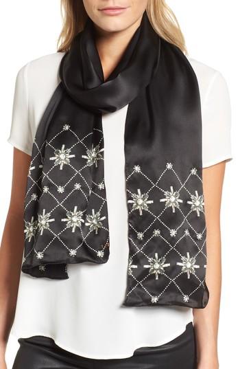 Women's Ted Baker London Hot Fix Embellished Skinny Silk Scarf