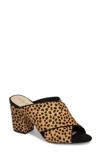 Women's Sole Society Luella Flower Embroidered Slide .5 M - Brown