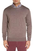 Men's Peter Millar Crewneck Merino Wool & Silk Sweater - Beige