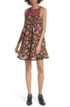 Women's Free People Oh Baby Floral Minidress - Black