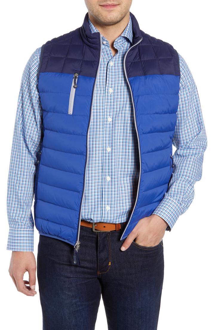 Men's Peter Millar Sail Classic Fit Puffer Vest - Blue