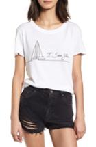 Women's Sub Urban Riot I Sea You Slouched Graphic Tee - White