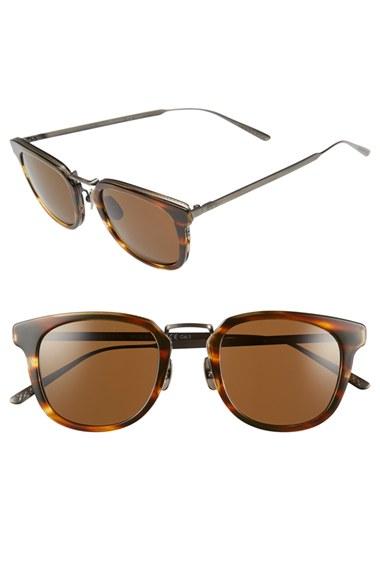 Women's Bottega Veneta 49mm Retro Sunglasses - Silver/ Silver/ Brown