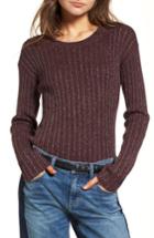 Women's Treasure & Bond Metallic Ribbed Sweater - Burgundy