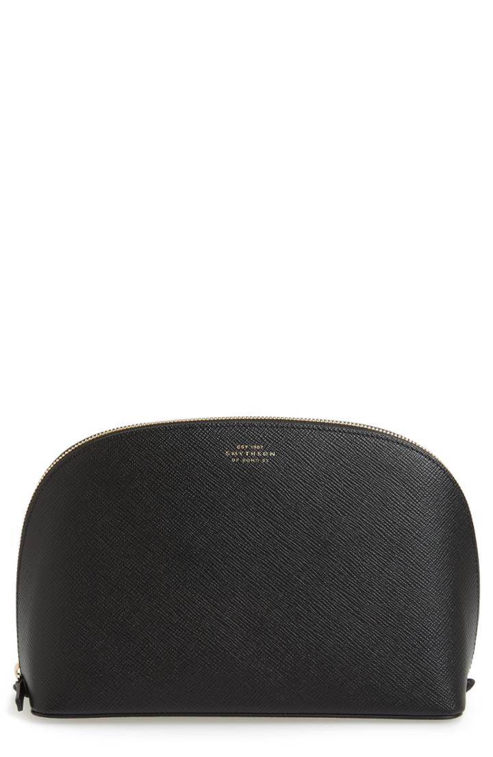 Smythson Medium Leather Cosmetics Bag