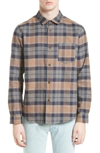 Men's A.p.c. Extra Trim Fit Milan Plaid Cotton & Linen Shirt