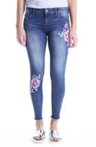 Women's Kut From The Kloth Connie Embroided Frayed Hem Ankle Skinny Jeans - Blue