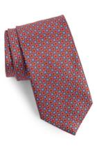 Men's Canali Neat Print Silk Tie, Size - Red