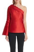 Women's Brandon Maxwell Fold Over One-shoulder Top - Red