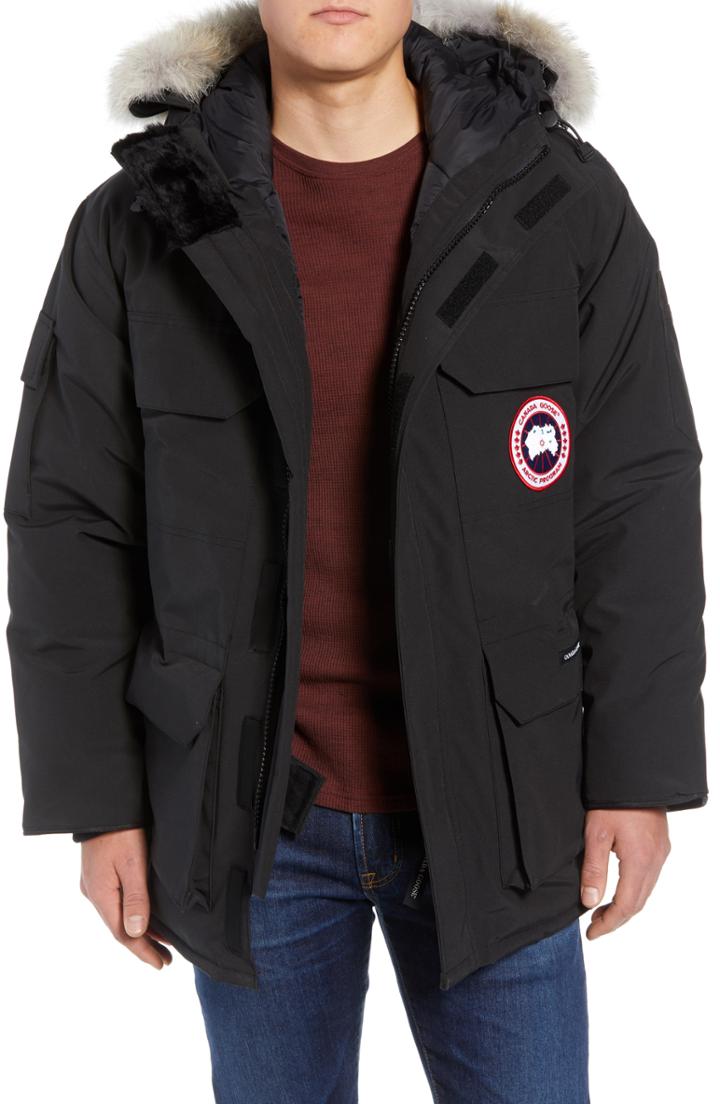 Men's Canada Goose Pbi Expedition Regular Fit Down Parka With Genuine Coyote Fur Trim - Black