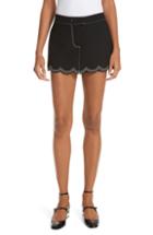 Women's Red Valentino Scallop Stitch Shorts Us / 38 It - Black