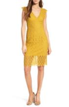 Women's J.o.a. Lace Sheath Dress - Yellow