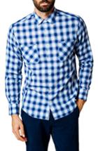 Men's Good Man Brand Trim Fit Plaid Sport Shirt - Blue