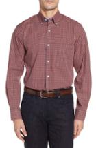 Men's Tailorbyrd Regular Fit Check Sport Shirt, Size - Orange