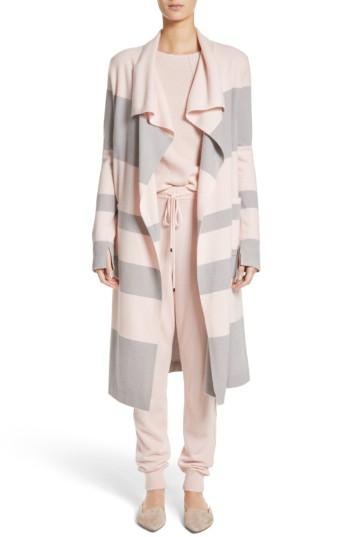 Women's St. John Collection Stripe Wool & Cashmere Sweater - Pink