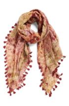 Women's La Fiorentina Floral Print Silk & Cotton Scarf, Size - Brown