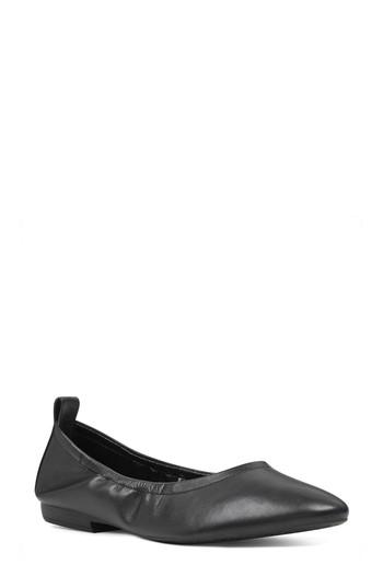 Women's Nine West Greige Skimmer Flat M - Black